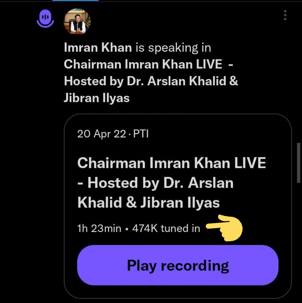 Imran Khan's live twitter Space