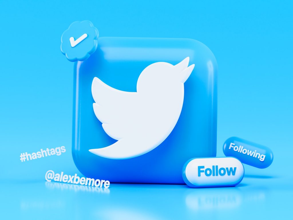 Twitter logo follow