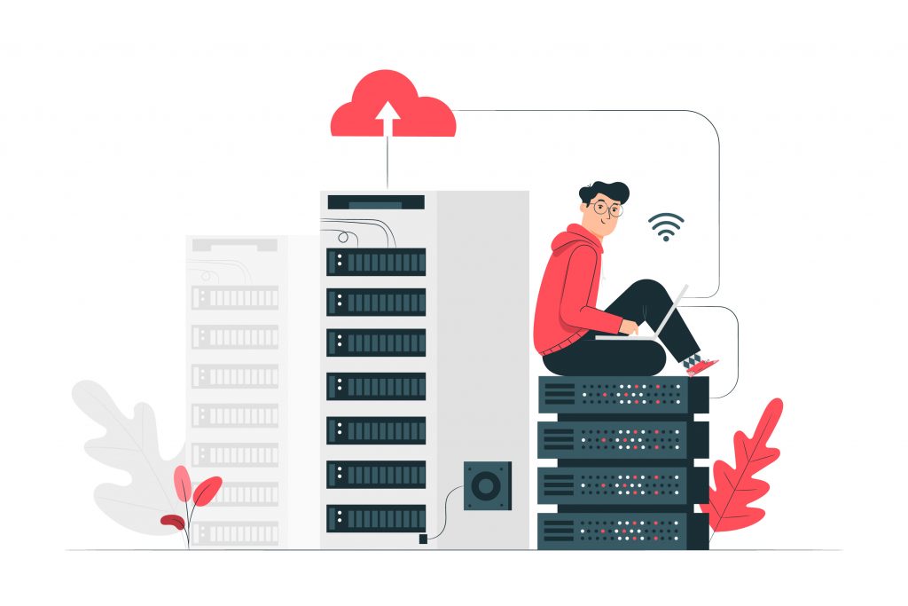 A hosting data center illustration